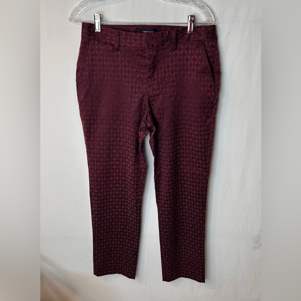 Lands End Women's Dress Pants Fit 2 Straight Leg Stretch Pants Maroon. Size 8T